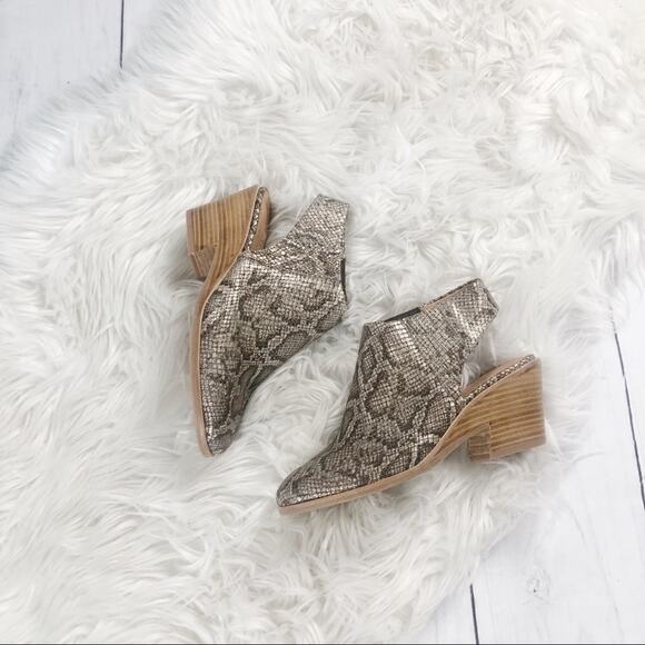 🆕‎ Gentle Souls Women's Harlie Slingback Snake Skin Ankle Bootie Size 6.5 - Picture 2 of 5